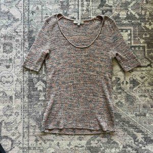 Madewell Multi-color knit scoop neck tshirt xs